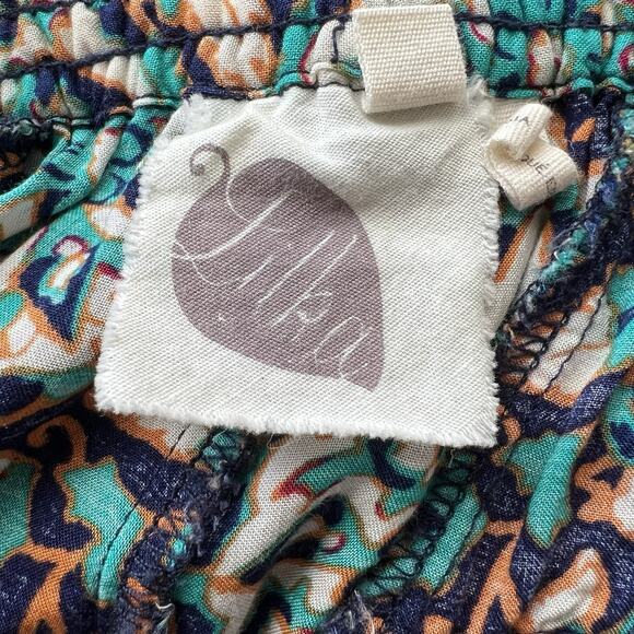Lilka Anthropologie Turquoise Medallion Floral Rayon Palazzo Pants XS Boho V22 - Picture 5 of 5